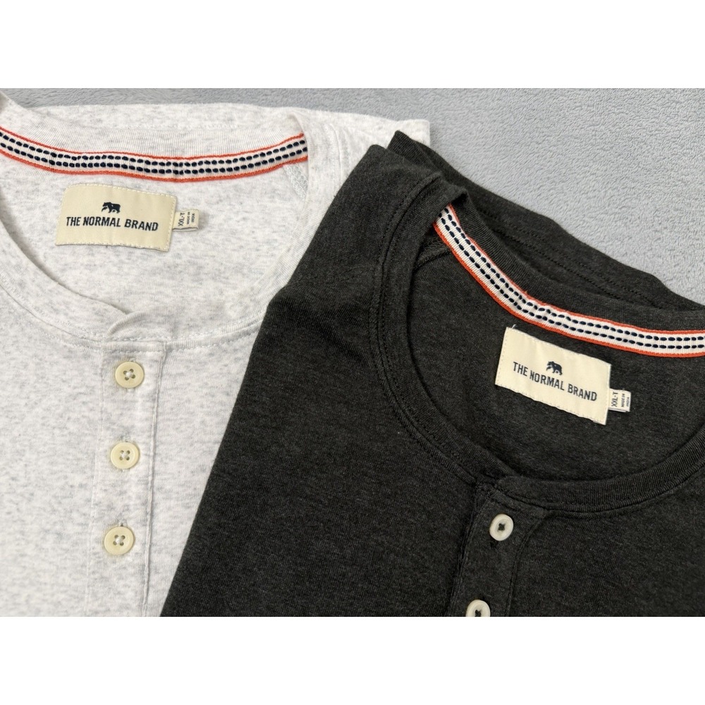 The Normal Brand Puremeso Raglan Henley Shirt Mens 2XLT Long Sleeves Lot Of 2